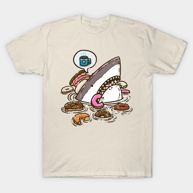 Donut Shark T-Shirt by nickv47